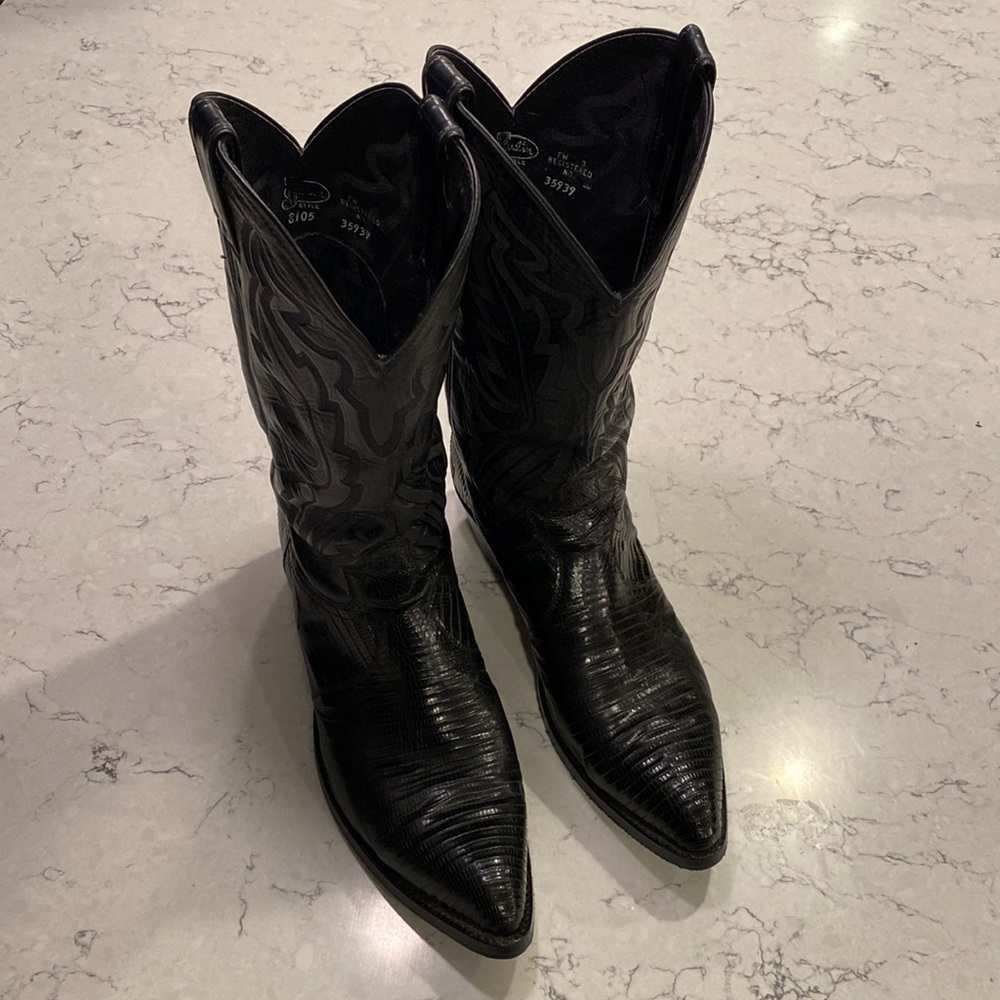 Mens Justin lizard/leather cowboy boots